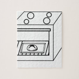 Puzzle bollo en el horno, bebé gracioso en madre embaraza
