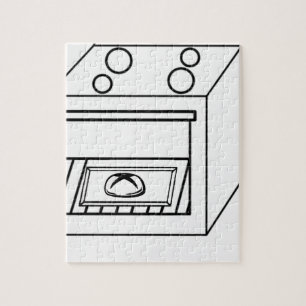 Puzzle bollo en el horno, bebé gracioso en madre embaraza