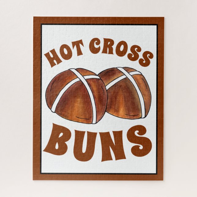 Puzzle Bollos de cruz caliente Bollería de comida británi (Vertical)