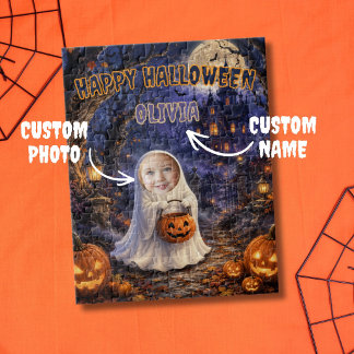 Puzzle Bolsa de calabaza de fantasma lindo Foto de Hallow