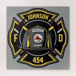 Puzzle Bombero ADD NOMBRE Departamento de Bomberos Equipo