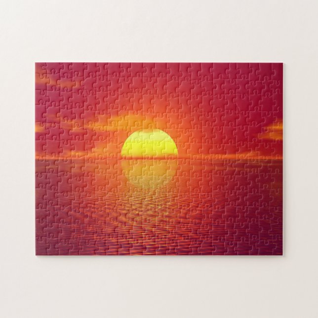 Puzzle Bonita puesta de sol en el mar (Horizontal)