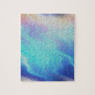 Puzzle Bonito Aqua Blue Purple Pastel Mosaic