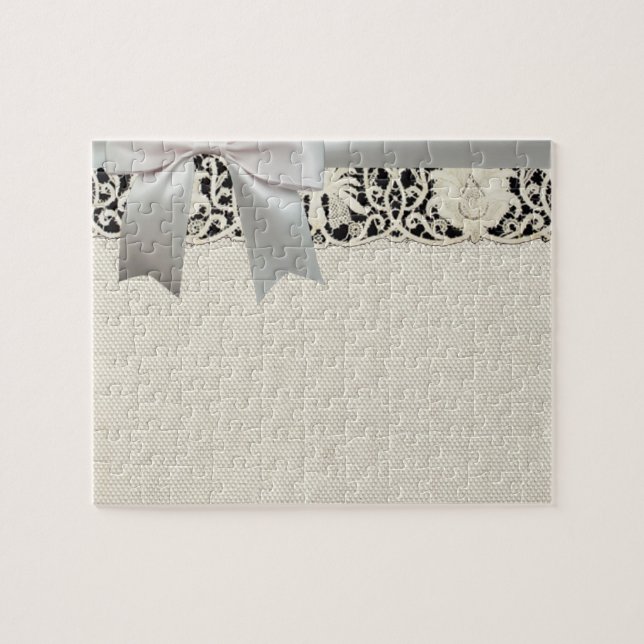 Puzzle Bonito clásico blanco de línea de encaje antiguo b (Horizontal)