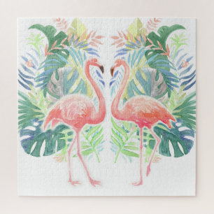 Puzzle Bonito cuento de hadas para dos flor tropical flam