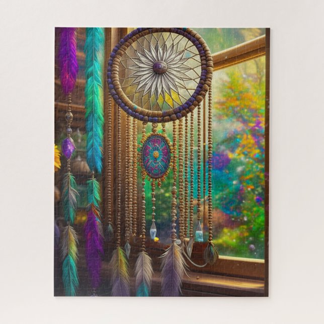 Puzzle Bonito Dreamcatcher en Window Purple Boho (Vertical)