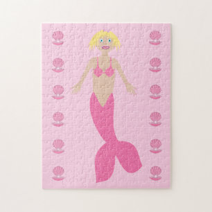 Puzzle Bonito Fantasía rosa Mermaid