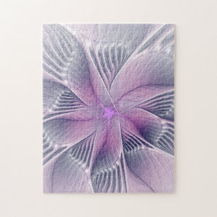 Puzzle Bonito Flor Rosa Moderna Resumen Arte Fractal