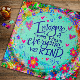 Puzzle Bonito Floral Hearts Divertido Amabilidad Cita de 