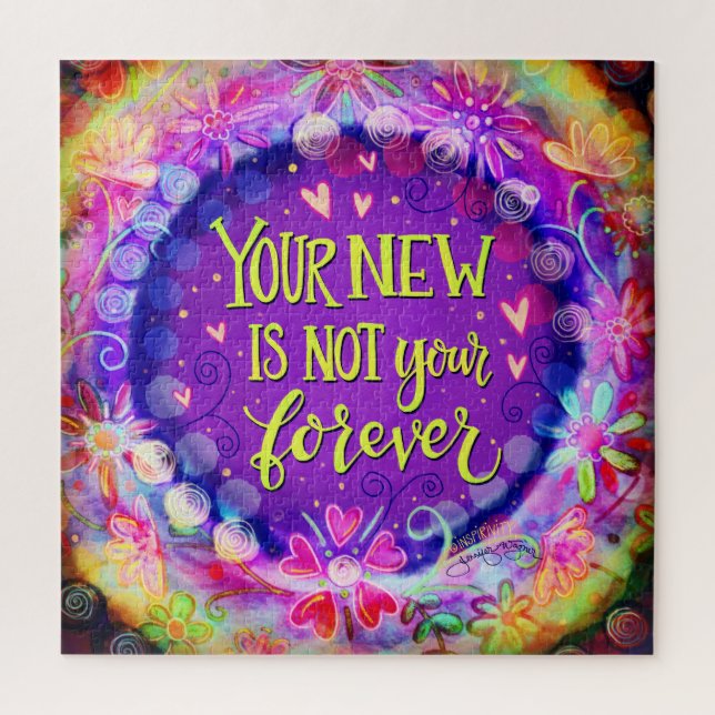 Puzzle Bonito Floral Púrpura Nueva Inespiritividad No Par (Vertical)