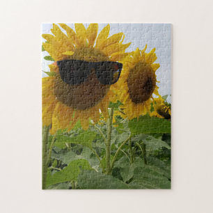 Puzzle Bonito Girasol con gafas de sol