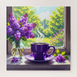 Puzzle Bonito Lilacs púrpura y café