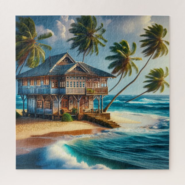 Puzzle Bonito Log Cabin Beach House (Vertical)