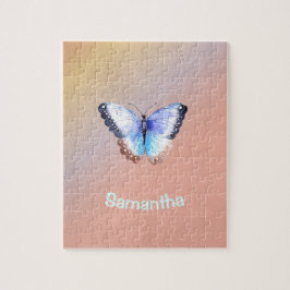 Puzzle Bonito Mariposa acuarela con nombre