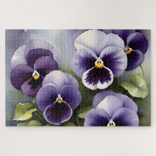 Puzzle Bonito púrpura pintura acuarela