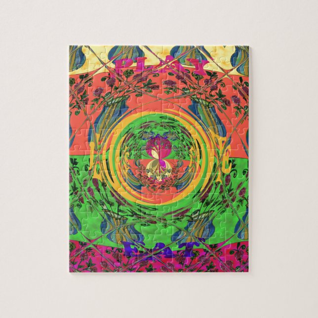 Puzzle Bonito y encantador diseño de impresión de arte fl (Vertical)
