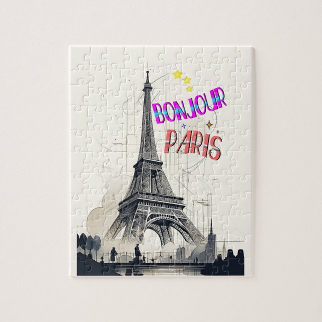 Puzzle Bonjour Colorful Paris (Vertical)