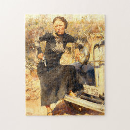 Puzzle Bonnie Parker fumando un puro 1933 Pintura de IA