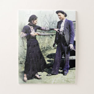 Puzzle Bonnie y Clyde Divirtiéndose 1934 Color Redux