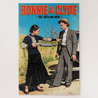 Puzzle Bonnie y Clyde El Dúo Fuera de la Ley Arte Retro