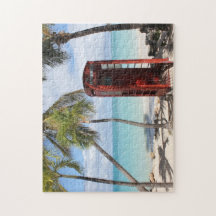 Booth telefónico público rojo en Antigua