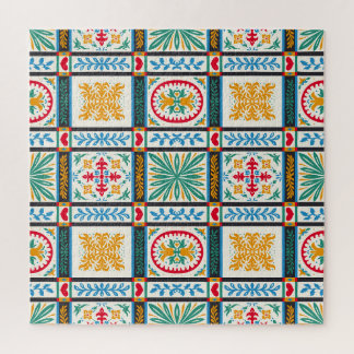 Puzzle Bordado de mallica italiano: Floral mediterránea