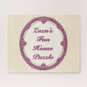 Puzzle Borde Elegante Personalizable Morado/Rosa y Crema