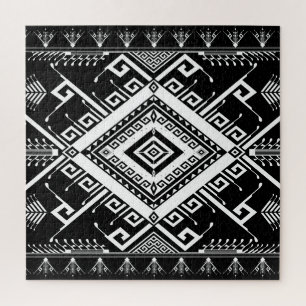 Puzzle Borde étnico geométrico indio, abstracto.