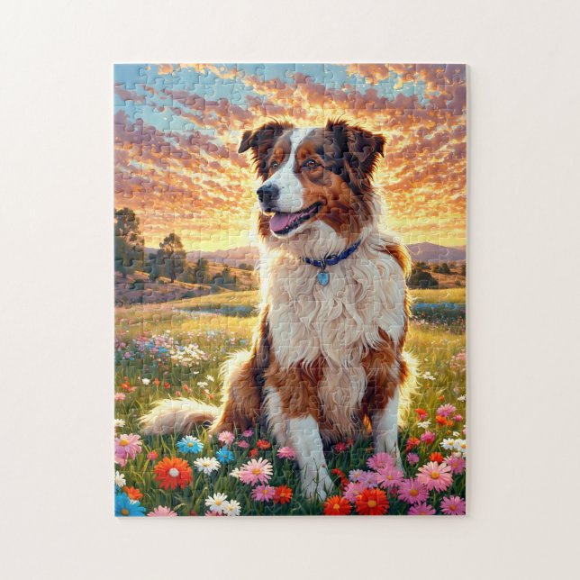 Puzzle Border Collie Dog (Vertical)