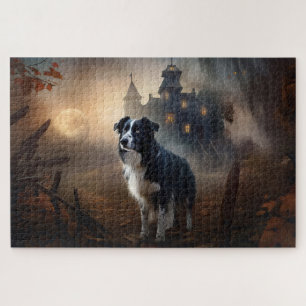 Puzzle Border Collie Halloween Aterrador