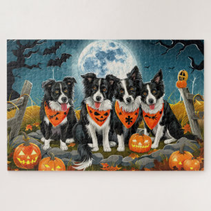 Puzzle Border Collie Halloween Espeluznante