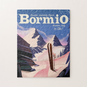 Puzzle Bormio,Sondrio, región de Lombardía, poster de esq