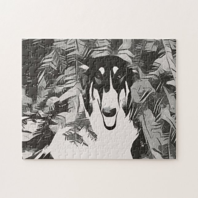 Puzzle Borzoi abstracto en el pino (Horizontal)