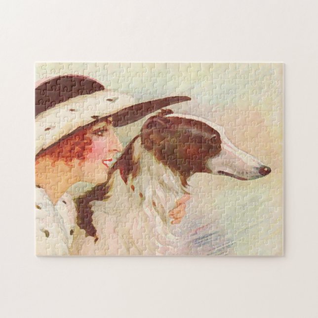 Puzzle Borzoi Antiguo Dama y Borzoi (Horizontal)