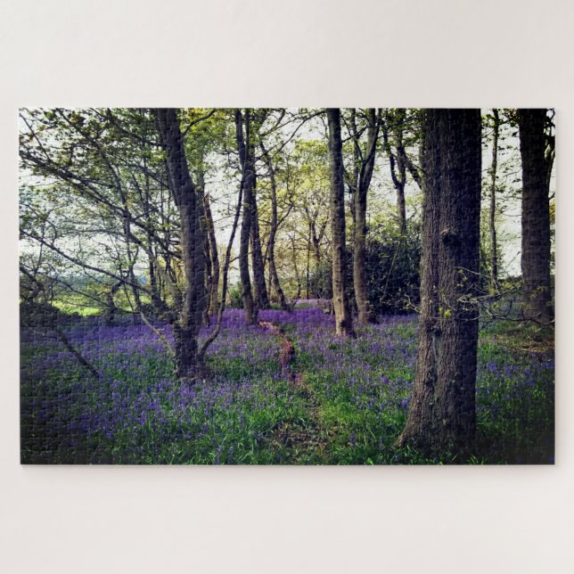 Puzzle Bosque Bluebells Floral elegante Belleza (Horizontal)