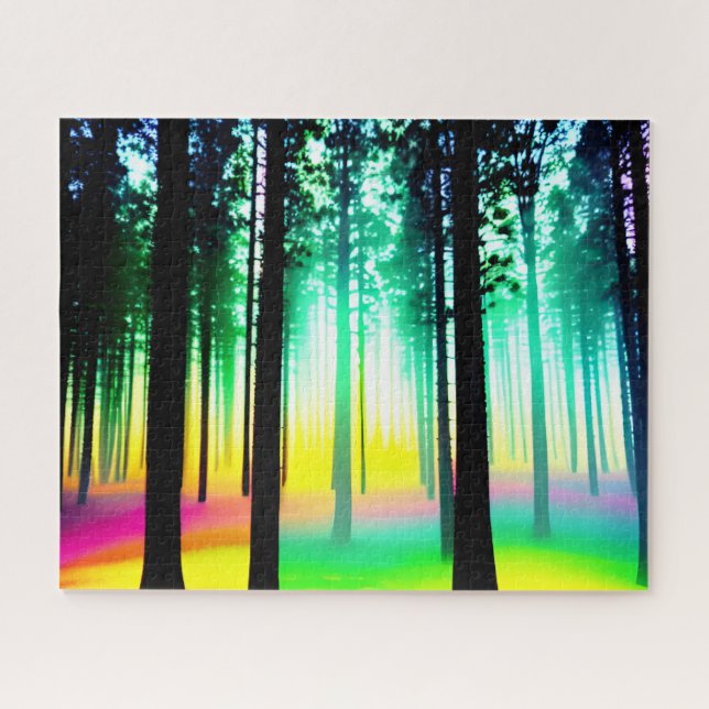 Puzzle Bosque celestial de arcoiris encantado (Horizontal)