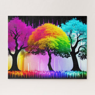 Puzzle Bosque colorido con un sueño arcoiris