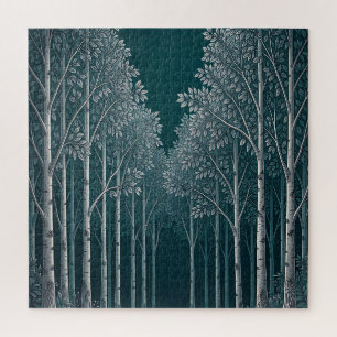 Puzzle Bosque de abedules blancos de té oscuro