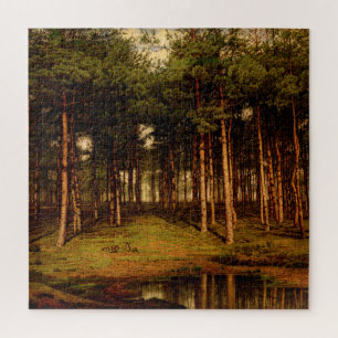 Puzzle Bosque de abetos en Putte con conejos Jean  Lamori