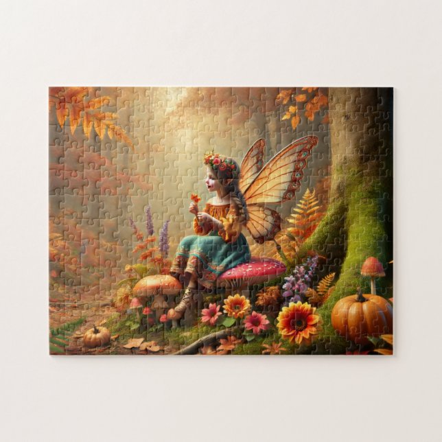 Puzzle Bosque de calabaza encantado de hadas de otoño (Horizontal)