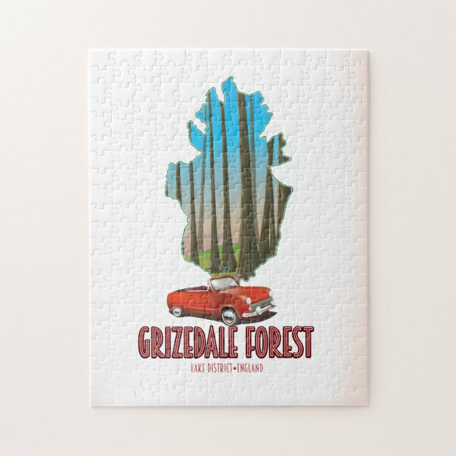 Puzzle bosque de Grizdale distrito de los lagos inglaterr (Vertical)