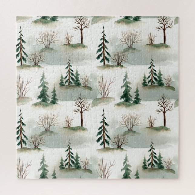 Puzzle Bosque de Invierno: desenfoque verde de mano (Vertical)