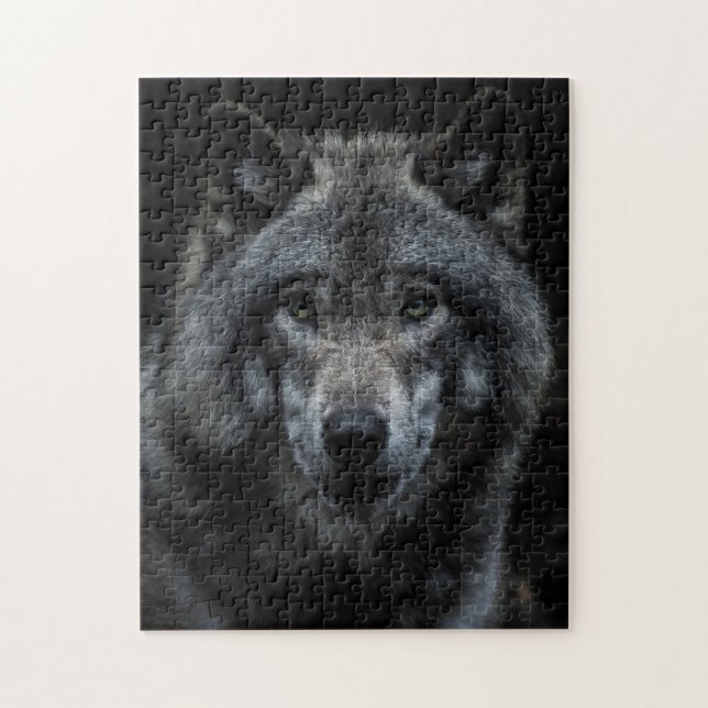 Puzzle Bosque de Lobo Gris Animales salvajes Naturaleza M (Vertical)