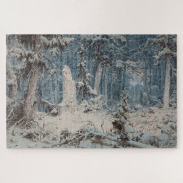 Puzzle Bosque de nieve en invierno (por Andreas Achenbach