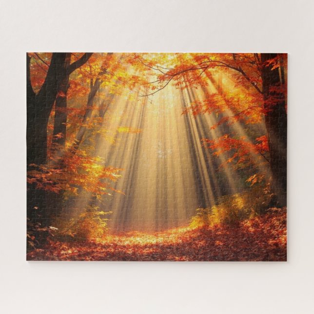 Puzzle bosque de otoño con tiempo soleado (Horizontal)