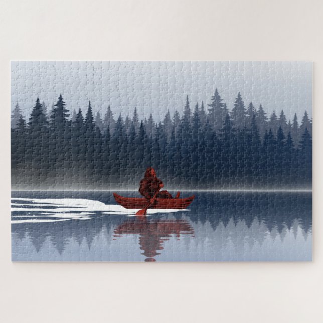 Puzzle Bosque de Pino Bigfoot Lake Canoe (Horizontal)