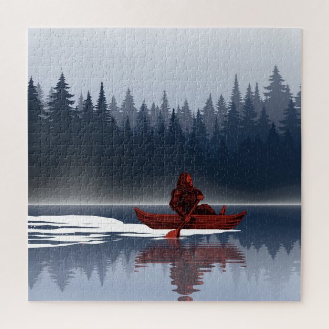 Puzzle Bosque de pinos del desierto del lago Bigfoot en c (Vertical)