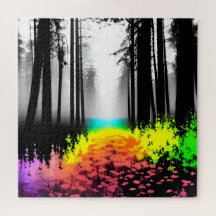 Bosque de silueta negro y blanco y salpicadura de 