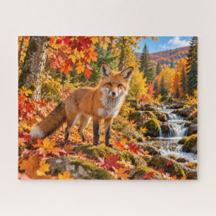 Puzzle Bosque de zorro otoñal