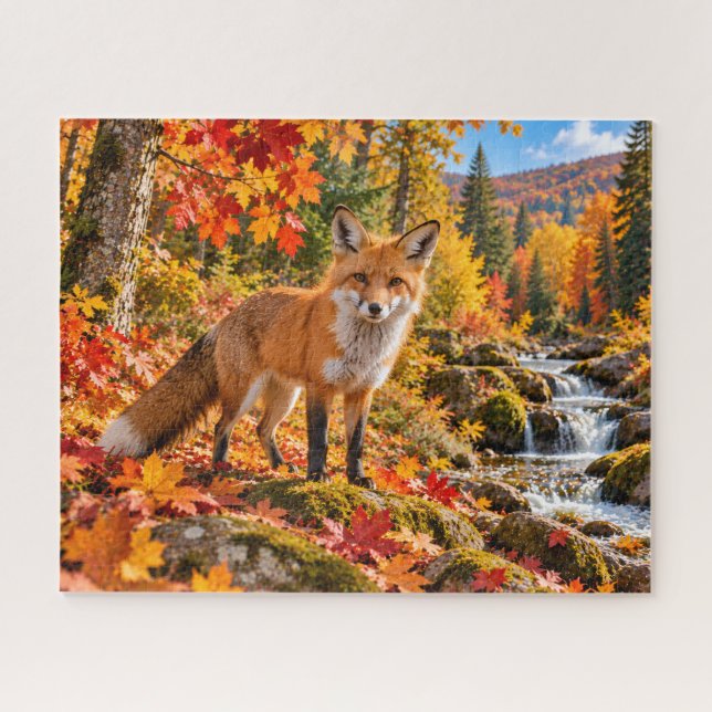 Puzzle Bosque de zorro otoñal (Horizontal)